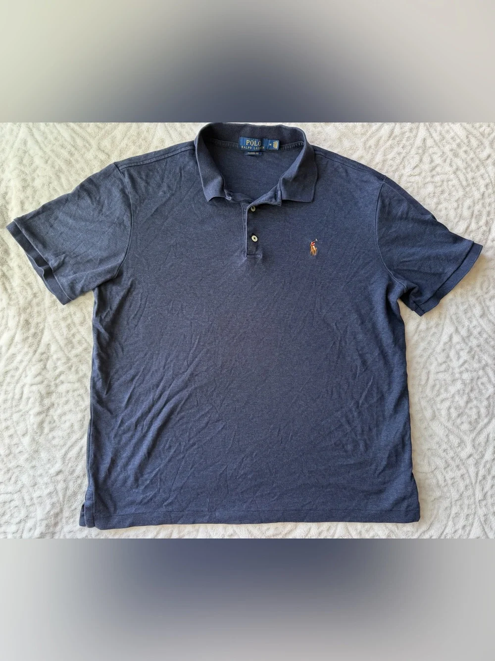 Polo Ralph Lauren Men’s Navy Blue Classic Fit Polo Shirt Size M 100% Cotton